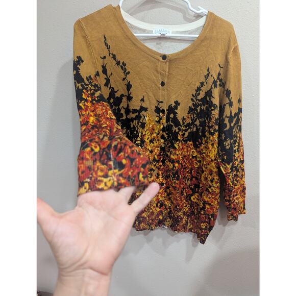 Women's gorgeous autumn toned  cardigan by Joseph A size Large - Picture 4 of 10